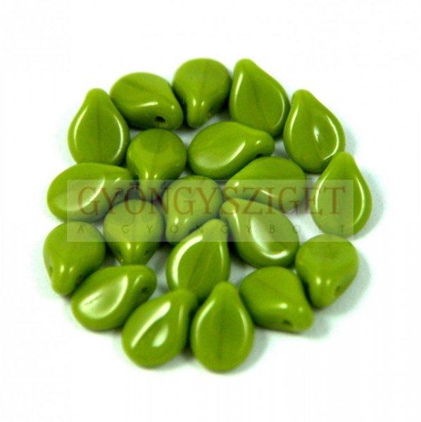 Pip cseh préselt üveggyöngy - Opaque Green Pea - 5x7mm