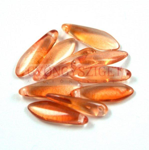 Lándzsa (szirom) cseh préselt üveggyöngy - crystal light peach luster
-5x16mm