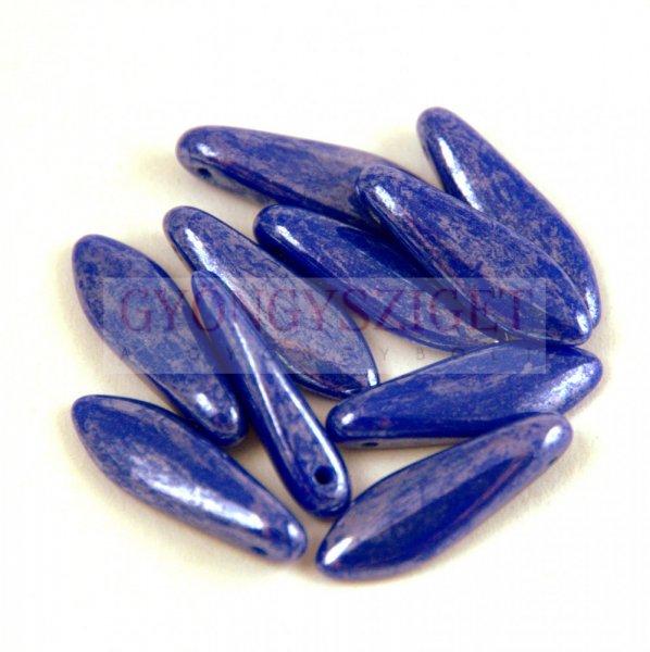 Lándzsa (szirom) cseh préselt üveggyöngy - Sapphire Luster - 5x16mm