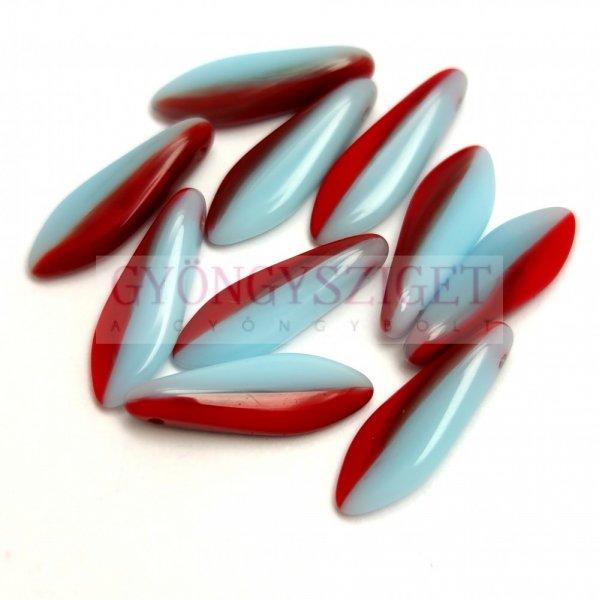 Lándzsa (szirom) cseh préselt üveggyöngy - Chilli Blue Mix - 5x16mm
