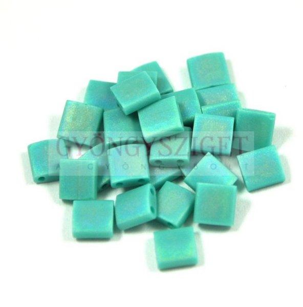 Miyuki tila gyöngy - 412fr - Matte Rainbow Turquoize Green - 5x5mm