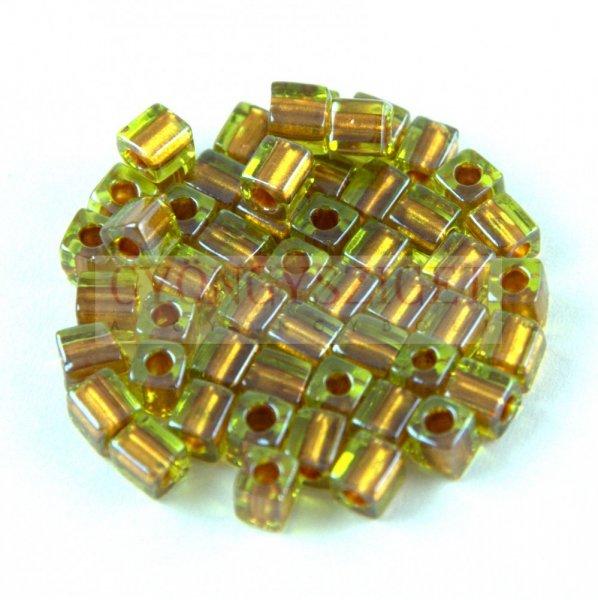 Miyuki kocka gyöngy - 2631 - Sparkling Copper Lined Chartreuse - 4mm