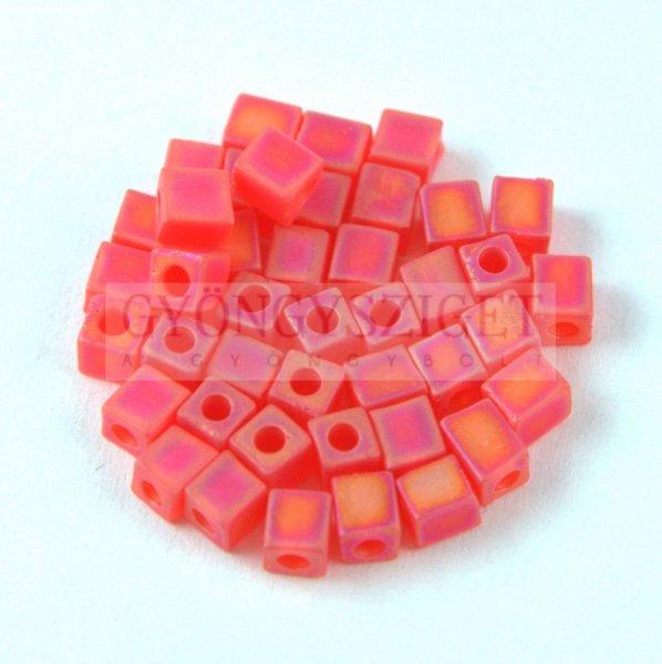 Miyuki kocka gyöngy - 0140fr - Matte Transparent Red Orange AB - 4mm