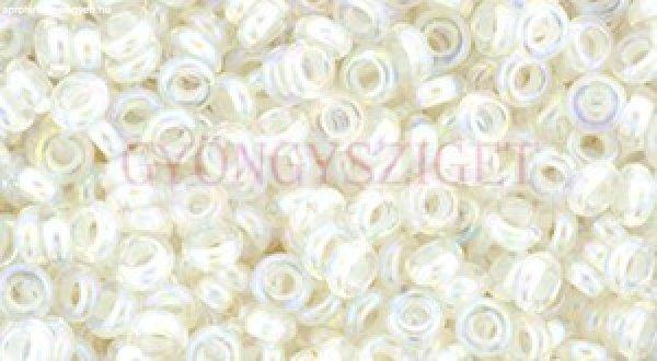 Toho demi round gyöngy - 777 - Cream Lined Rainbow Crystal - 8/0