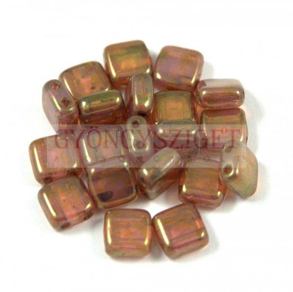 Tile gyöngy - Rose Bronze Opal - 6x6mm