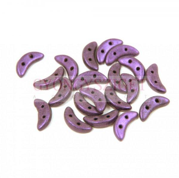 Crescent gyöngy - Kétlyukú félhold - Matte Metallic Purple - 10mm