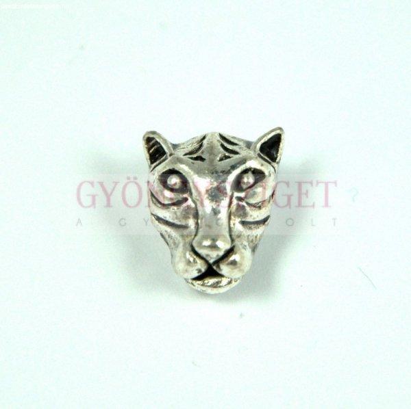 Fémgyöngy - tigris - antik ezüst színű - 8x13mm