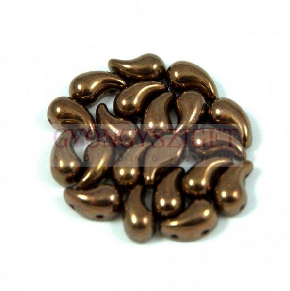 Zoliduo cseh préselt 2lyukú gyöngy - bronz - 5x8mm - BALOS