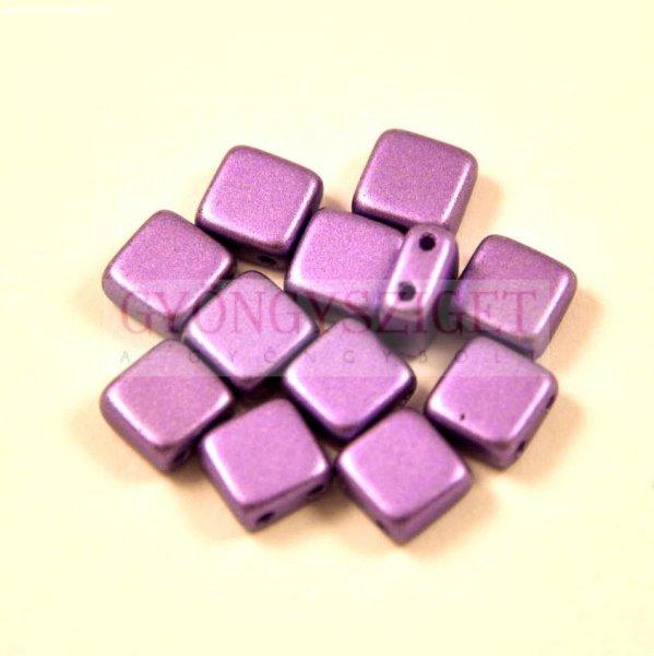 Tile gyöngy - lavender metallic satin - 6x6mm