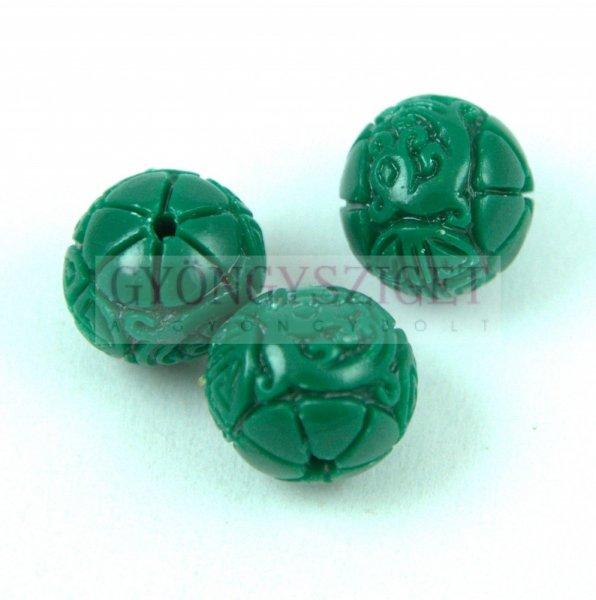 Gyanta golyó gyöngy - Oriental - Zöld - 10mm