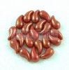 Zoliduo cseh prselt 2lyuk gyngy - Opaque Red Gold Luster 