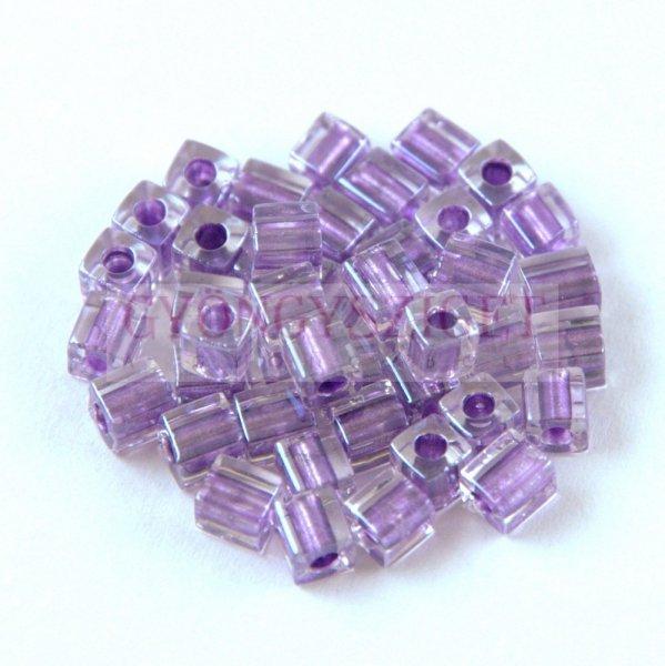 Miyuki kocka gyöngy - 2607 - Sparkling Purple Lined Crystal - 3mm