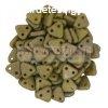 Cseh ktlyuk hromszg gyngy - Opaque Olive Copper Picasso