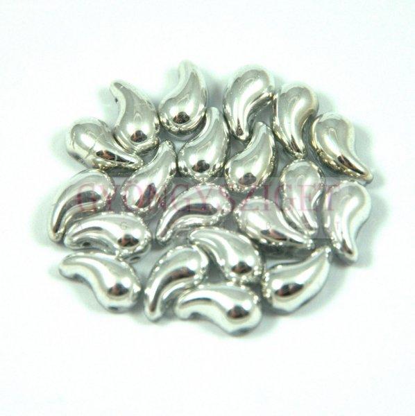 Zoliduo cseh préselt 2lyukú gyöngy - Crystal Silver - 5x8mm - JOBBOS