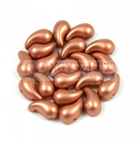 Zoliduo cseh préselt 2lyukú gyöngy - Matte Metallic Copper - 5x8mm - JOBBOS