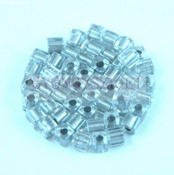Miyuki kocka gyöngy - 242 - Metallic Silver Lined Crystal - 3mm