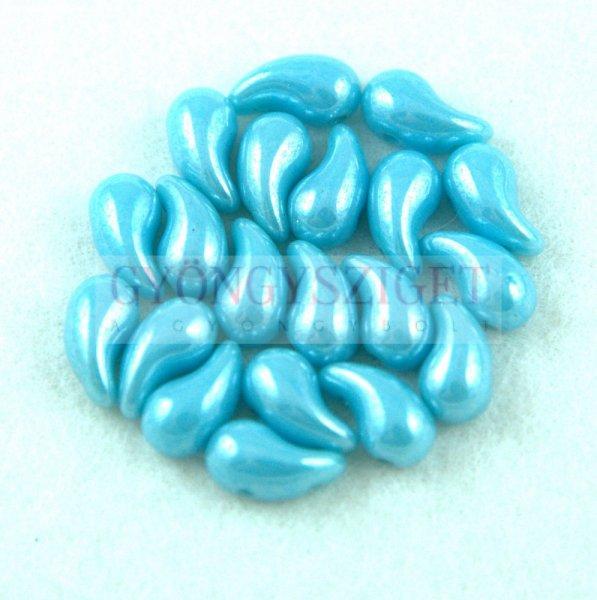 Zoliduo cseh préselt 2lyukú gyöngy - Opaque Turquoise Blue Luster - 5x8mm -
JOBBOS