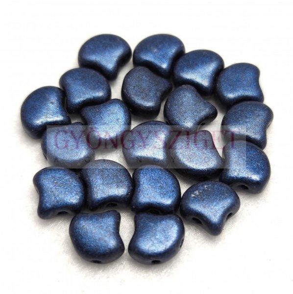 Ginko - cseh préselt kétlyukú gyöngy - Matt Metallic Dark Blue - 7.5 x 7.5
mm