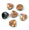 Rose petal gyngy - Jet Capri Gold - 14x13mm