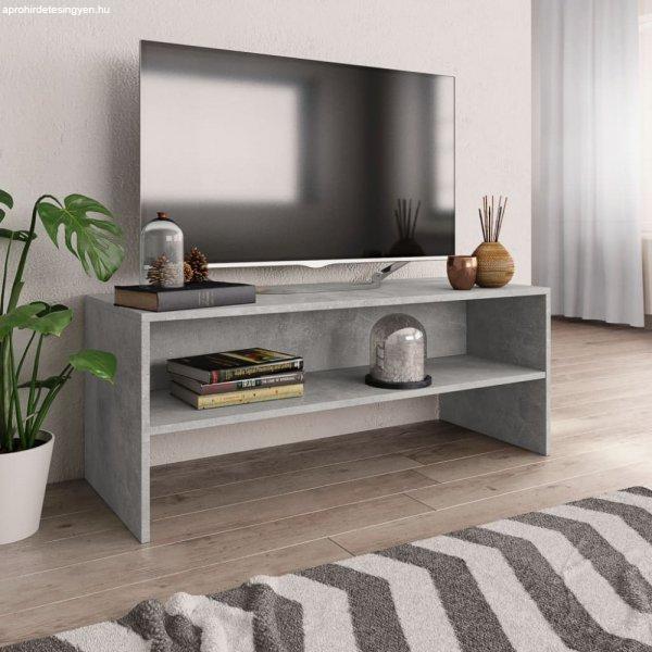 Betonszürke forgácslap tv-szekrény 100 x 40 x 40 cm