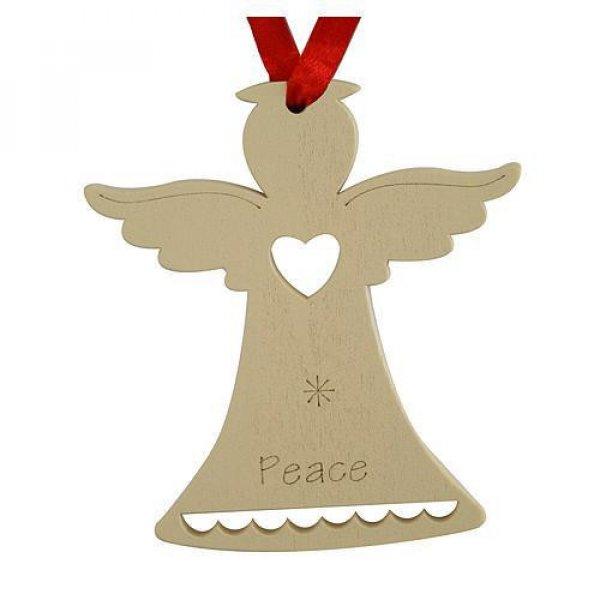 Karácsonyfa dísz - angyal 2 - "peace"