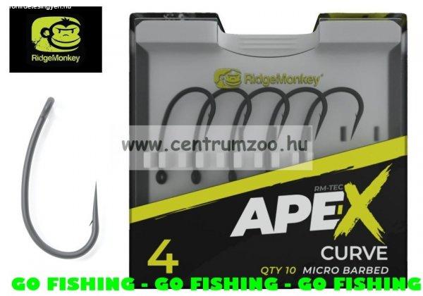 Ridgemonkey Ape-X Curve Point Hook - Bojlis Horog 10Db (Rmt28-***) Több Méret