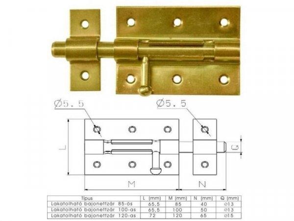 BAJONETT TOLÓZÁR HORG. 85 MM LAKATOLHATÓ/5 DB