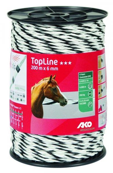 AKO TopLine Plus villanypásztorkötél 200 m, Willow TriCOND fémszál
átmérő 0,25 mm,