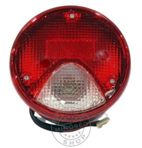 Busz hátsó lámpa kerek 130mm PIROS/FEHÉR