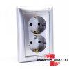 Legrand Valena 2x2P+F csatlakozaljzat alumnium, Legrand 77