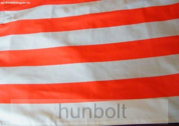 Kétoldalas piros-ezüstszürke árpád sávos selyem zászló 40x60 cm 