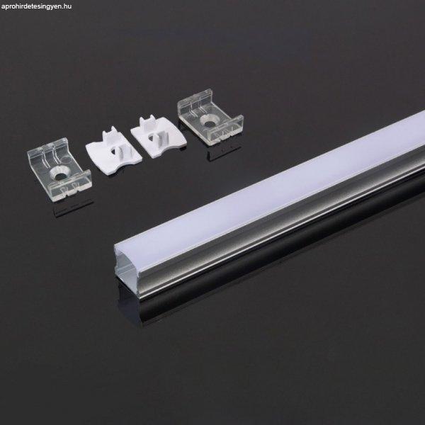 Led Alumínium profil tejfehér fedlappal 2000 x 17.2 x 15.5mm