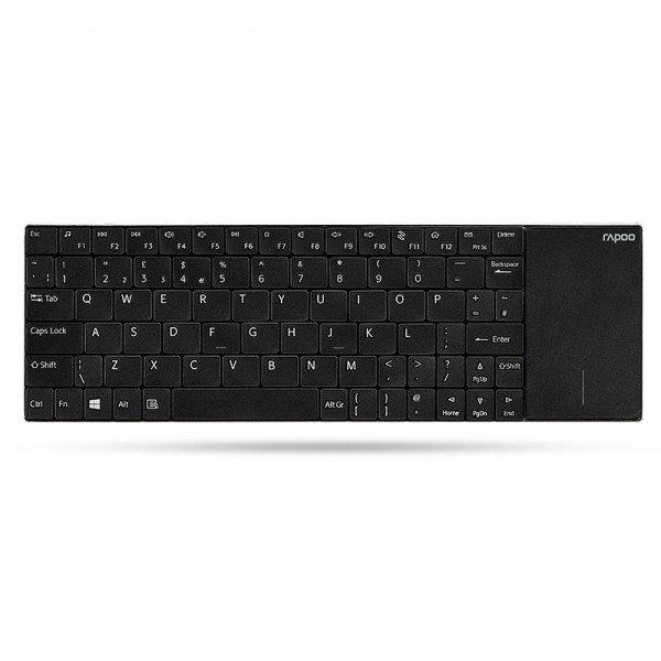 Rapoo E2710 vezeték nélküli billentyűzet és Touchpad - fekete (157233)