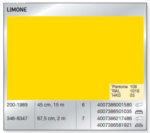 Fényes citromsárga öntapadós fólia Limone 200-1989