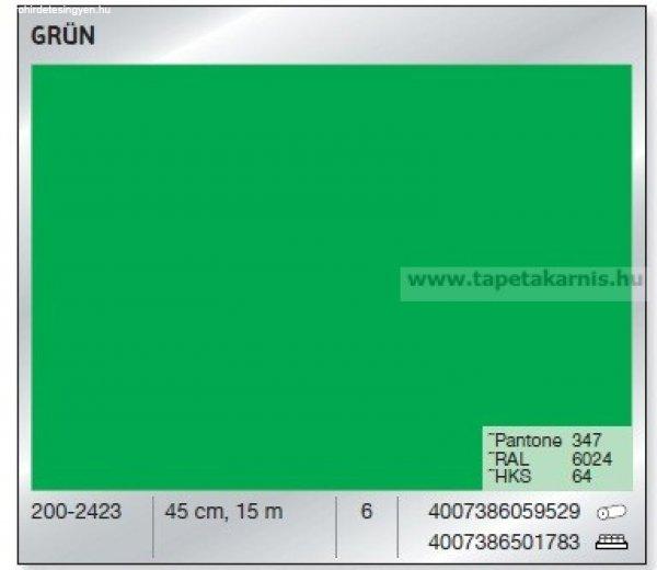 Fényes, középzöld öntapadós fólia Grün 200-2423