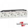 Legrand Program Mosaic 4x2P+F aljzat, snezett, rugs, fehr