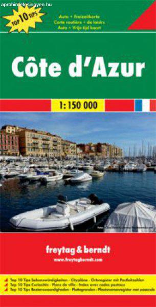 Côte d' Azur Top 10 tipp autótérkép - f&b AK 0402