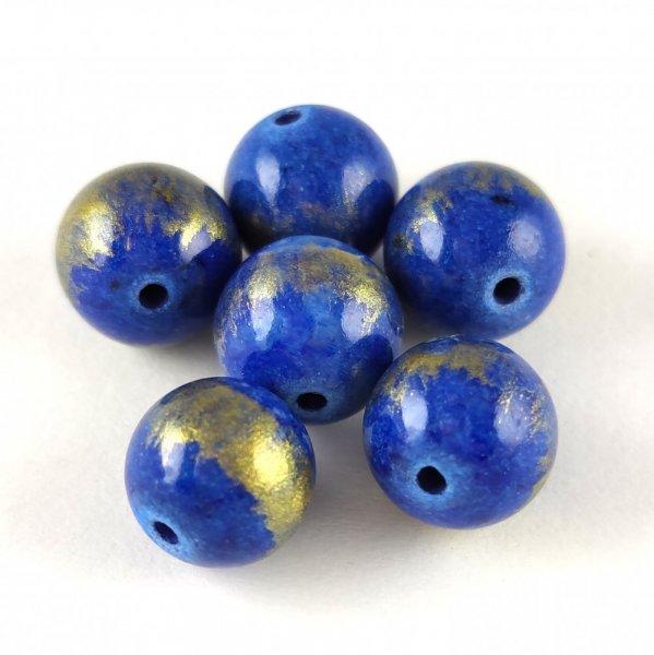 Mashan Jáde gyöngy arany lüszter - Royal Blue - 10mm