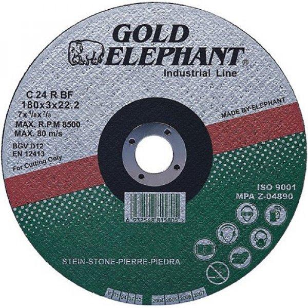 Vágókorong Gold Elephant 42C T42 180x2,5x22,2 mm, Kőre