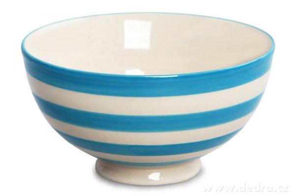STRIPES & DOTS kerámia tál 250 ml - kék csíkos