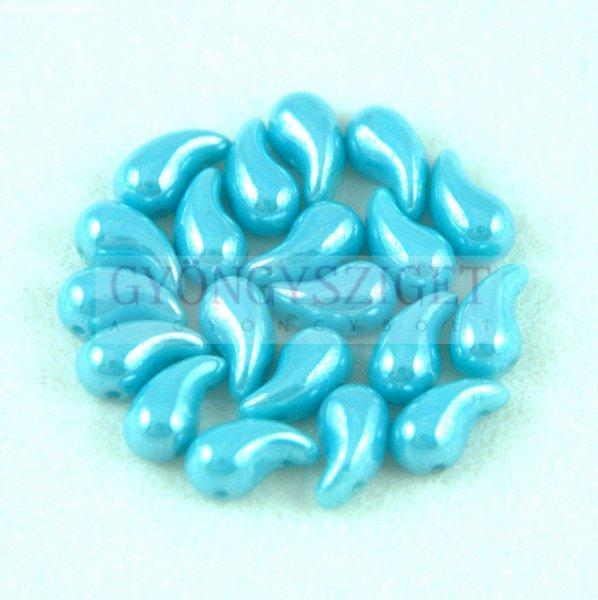 Zoliduo cseh préselt 2lyukú gyöngy - Opaque Turquoise Blue Luster - 5x8mm -
BALOS