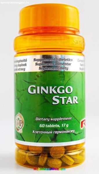 Ginkgo Star 60 db tabletta - az agy, a szív és érrendszer támogatására -
StarLife