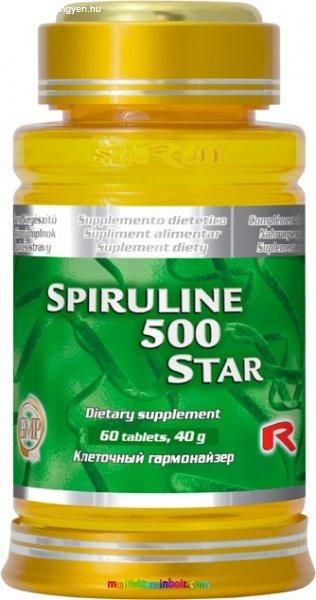 Spiruline 500 Star 60 db tabletta, Spirulina alga - StarLife
