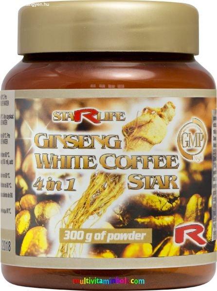 Ginseng White Coffee Star 4 in 1, Instant Kávé 300 g, Panax ginzenggel
750mg/adag, finom - Starlife 