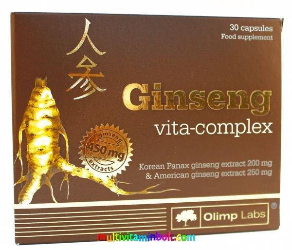 Ginseng Vita-Complex 30 db kapszula, Panax és Amerikai ginzeng kivonat, 12
vitaminnal - Olimp Labs