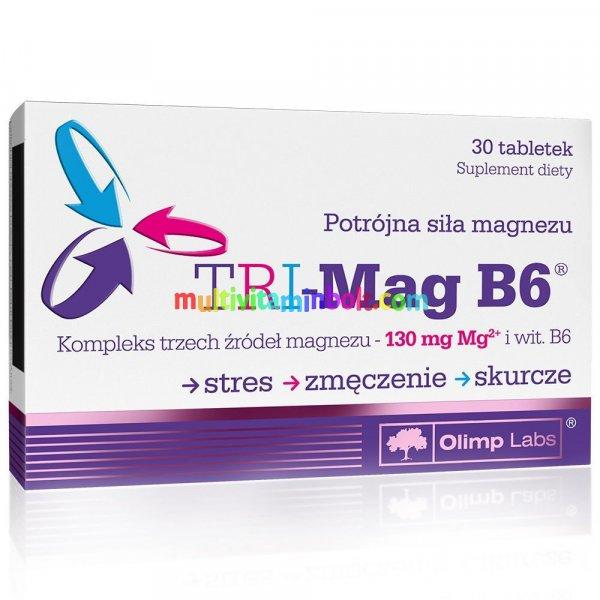 Tri-Mag-B6 30 db tabletta, 3-féle magnéziumsóval - Olimp Labs