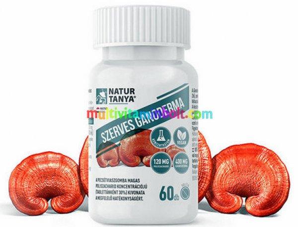 Szerves Pecsétviaszgomba, Ganoderma, Reishi 60 db tabletta 200 mg,
koncentrátum - Natur Tanya