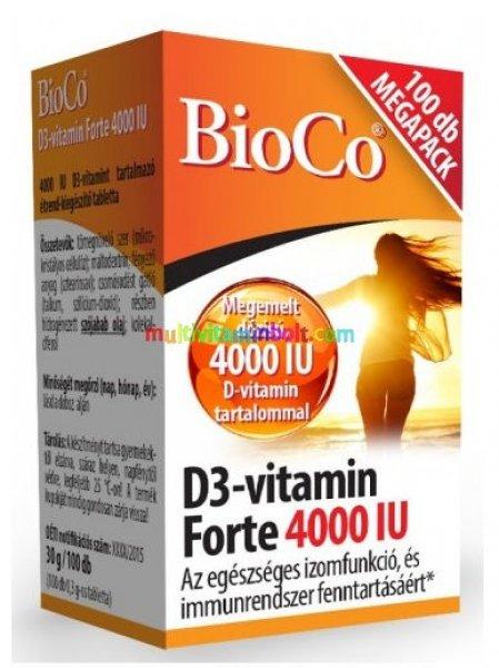 D3-vitamin Forte 4000 IU Megapack 100 db tabletta - BioCo