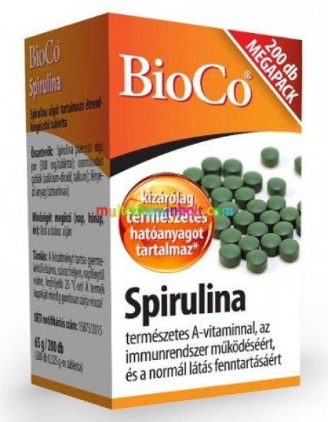 Spirulina alga 200 db tabletta 300 mg, megapack - BioCo