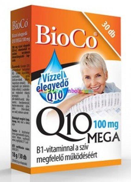 Q10 koenzim, Vízzel elegyedő Q10 MEGA 100 mg B1-vitaminnal 30 db kapszula -
BioCo